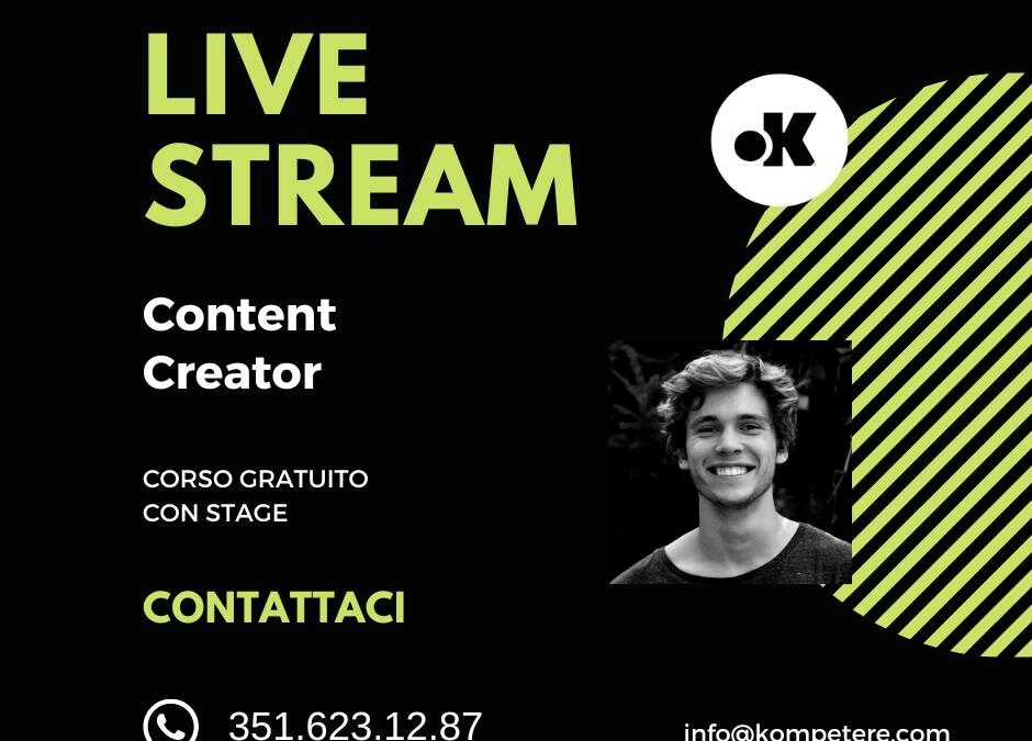 Corso di live stream content creator